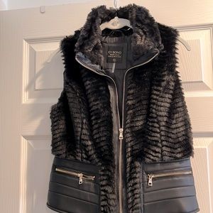 Faux Fur / Faux Leather Women’s Vest